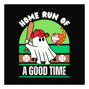 Ghost Baseball Player Halloween Photo Print