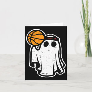 Ghost Basketball Halloween Costume Ghoul Spirit Me Card