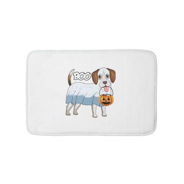 Ghost Beagle Halloween Dog Bath Mat (Front)