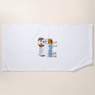 Ghost Beagle Halloween Dog Beach Towel