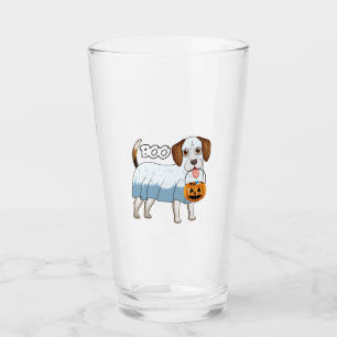 Ghost Beagle Halloween Dog Glass