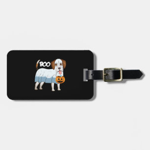 Ghost Beagle Halloween Dog Luggage Tag