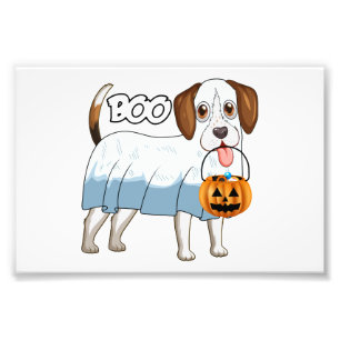 Ghost Beagle Halloween Dog Photo Print