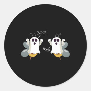 Ghost Bees Saying Boo Fun Halloween Costume Women  Classic Round Sticker