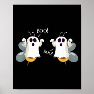 Ghost Bees Saying Boo Funny Halloween Costume Poster