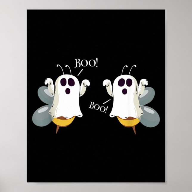 Ghost Bees Saying Boo Funny Halloween Costume Poster (Front)