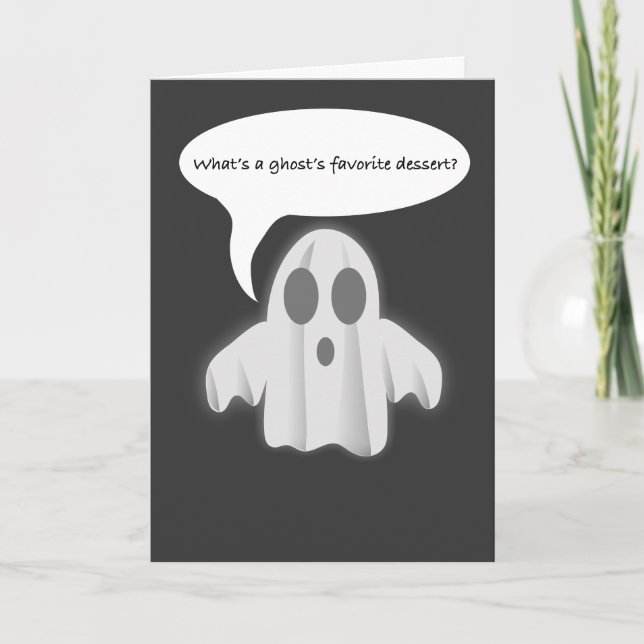 Ghost Birthday Card, Whimsical Ghost  Card (Front)
