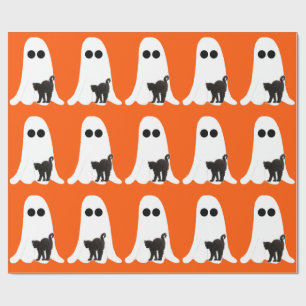 Ghost Black Cat Wrapping Paper