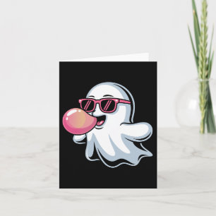Ghost Blowing Pink Bubblegum Halloween Toddler Boy Card