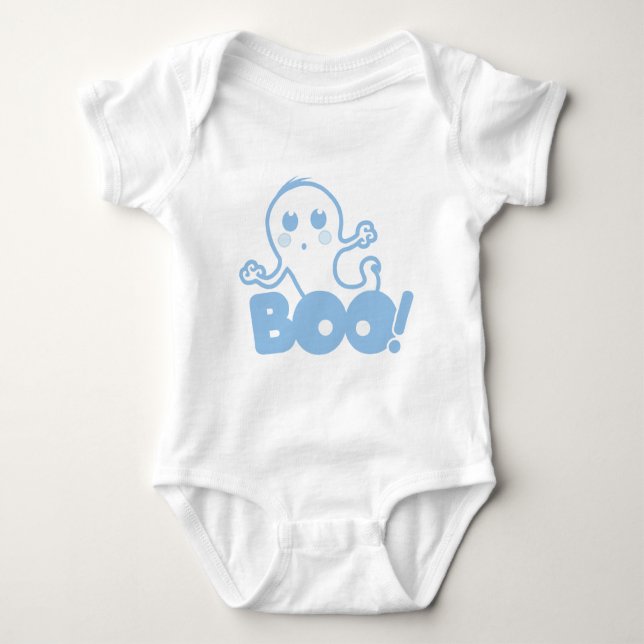 Ghost - Boo! (Blue) Baby Bodysuit (Front)