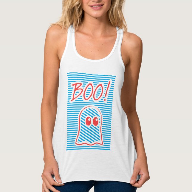Ghost, Boo!, funny, cute, Singlet (Front)