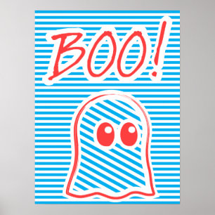 Ghost, Boo!, funny poster, typography poster, Poster