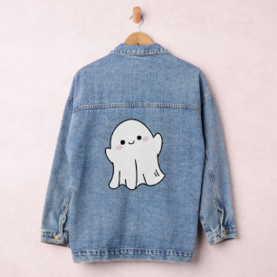 Ghost Boo Halloween Denim Jacket