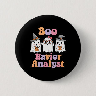 Ghost Boo Havior Analyst Funny Halloween Behaviour 6 Cm Round Badge