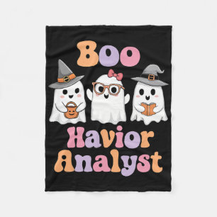 Ghost Boo Havior Analyst Funny Halloween Behaviour Fleece Blanket