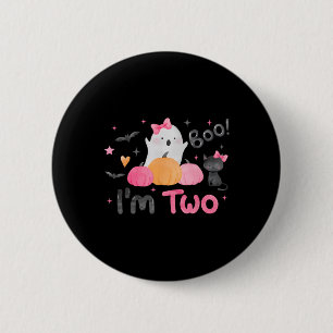 Ghost Boo I'm Two 2 Year Old Halloween Kids 2nd Bi 6 Cm Round Badge