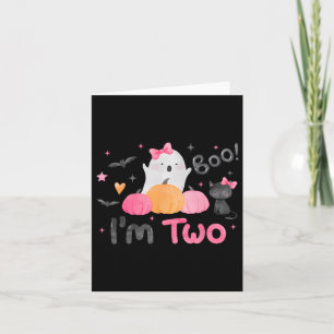 Ghost Boo I'm Two 2 Year Old Halloween Kids 2nd Bi Card