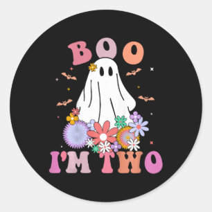 Ghost Boo I'm Two Yr 2nd Birthday Kids Halloween T Classic Round Sticker