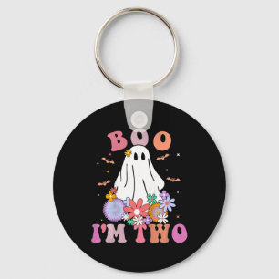 Ghost Boo I'm Two Yr 2nd Birthday Kids Halloween T Key Ring