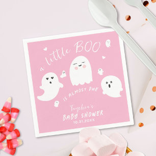Ghost Boo Pink Girl Halloween Baby Shower Napkin