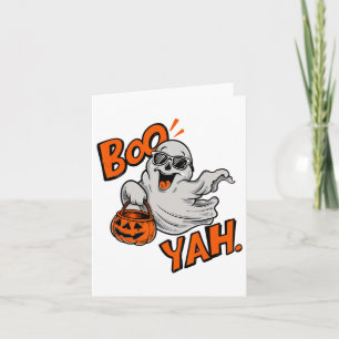 Ghost Boo Yah Funny Halloween Shirt Spooky Booyah Card