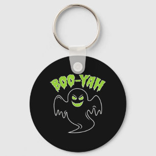 Ghost Boo Yah Halloween Shirt Funny Spooky Creepy Key Ring