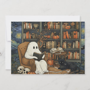Ghost Book Reader Reading Book Literature Lover  Invitation