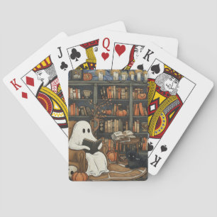 Ghost Book Reader Reading Book Literature Lover  Playing Cards