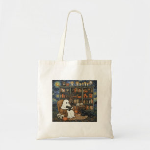 Ghost Book Reader Reading Book Literature Lover Tote Bag