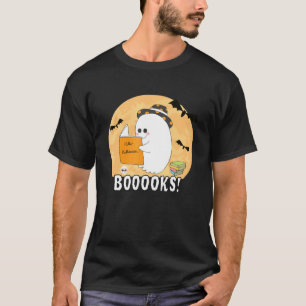 Ghost Book Reading Halloween Books Reading  Teache T-Shirt