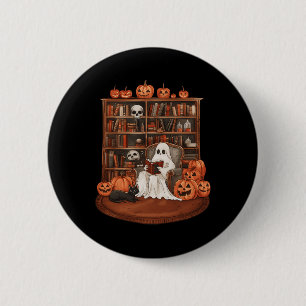 Ghost Book Reading Teacher Halloween Librarian Boo 6 Cm Round Badge