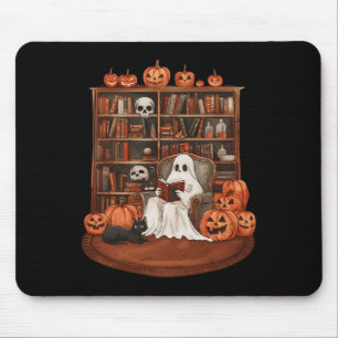 Ghost Book Reading Teacher Halloween Librarian Boo Mouse Pad