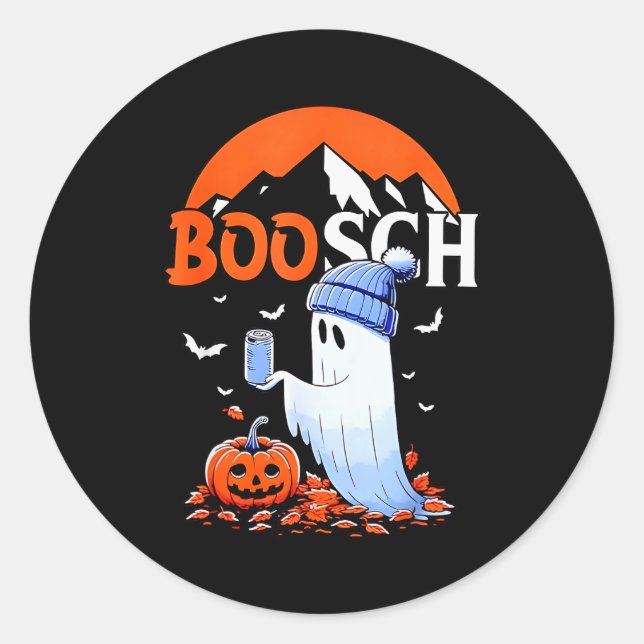 Ghost Boosch Beer Halloween  Classic Round Sticker (Front)