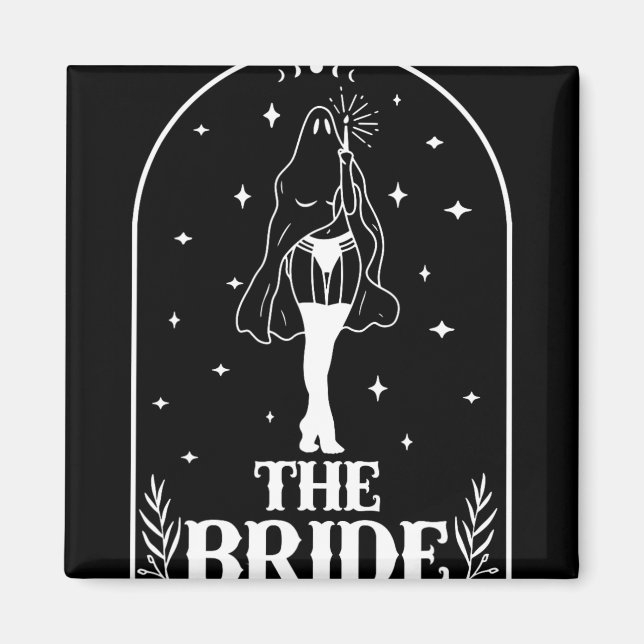 Ghost Bride Coven Gothic Halloween Wedding Bachelo Magnet (Front)