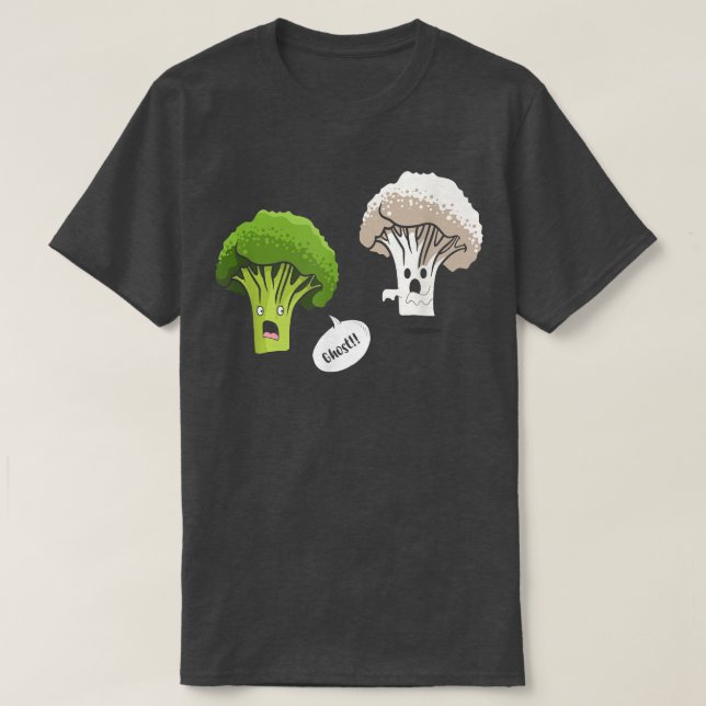 Ghost Brocolli Cauliflower Vegetable Vegetarian  T-Shirt (Design Front)