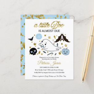 Ghost Budget Halloween Baby Shower Invitation