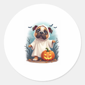 Ghost Bulldog Boo Classic Round Sticker