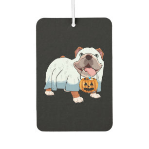 Ghost Bulldog Halloween Dog Car Air Freshener