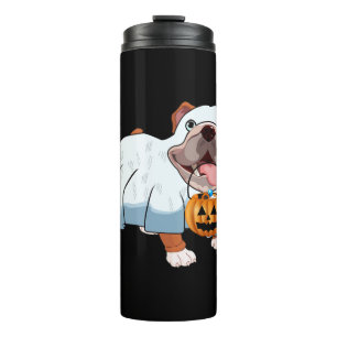 Ghost Bulldog Halloween Dog Thermal Tumbler