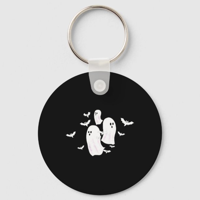 Ghost Byt Halloween  Key Ring (Front)
