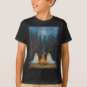 Ghost Campfire Camping Lover Forest Gothic Hallowe T-Shirt
