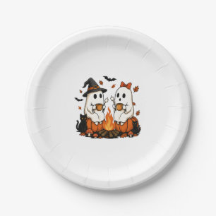 Ghost Campfire Halloween Paper Plate