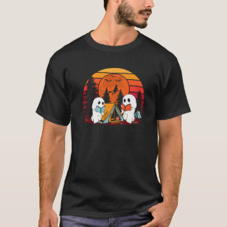 Ghost Camping Reading Book Lover Halloween Reading T-Shirt