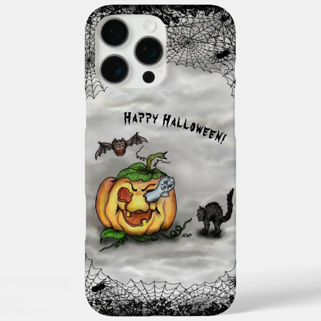 Ghost , Cat , Bat and Pumpkin , Happy Halloween! Case-Mate iPhone Case (Back)