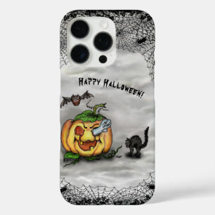 Ghost , Cat , Bat and Pumpkin , Happy Halloween! iPhone 16 Pro Case