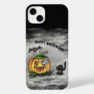 Ghost , Cat , Bat and Pumpkin , Happy Halloween! iPhone 14 Plus Case