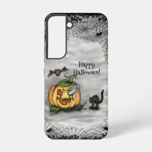 Ghost , Cat , Bat and Pumpkin , Happy Halloween! Samsung Galaxy Case