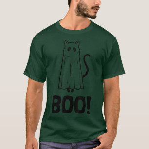 Ghost Cat Boo Animal Pet Funny Hiding Peekaboo Hal T-Shirt