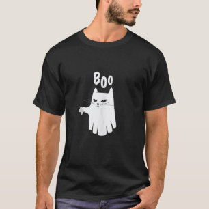 Ghost Cat Boo Funny Halloween Pet Men Women Kids T T-Shirt