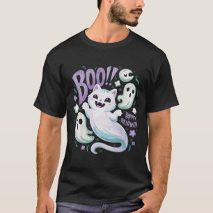 Ghost Cat Boo Kitty Halloween T-Shirt